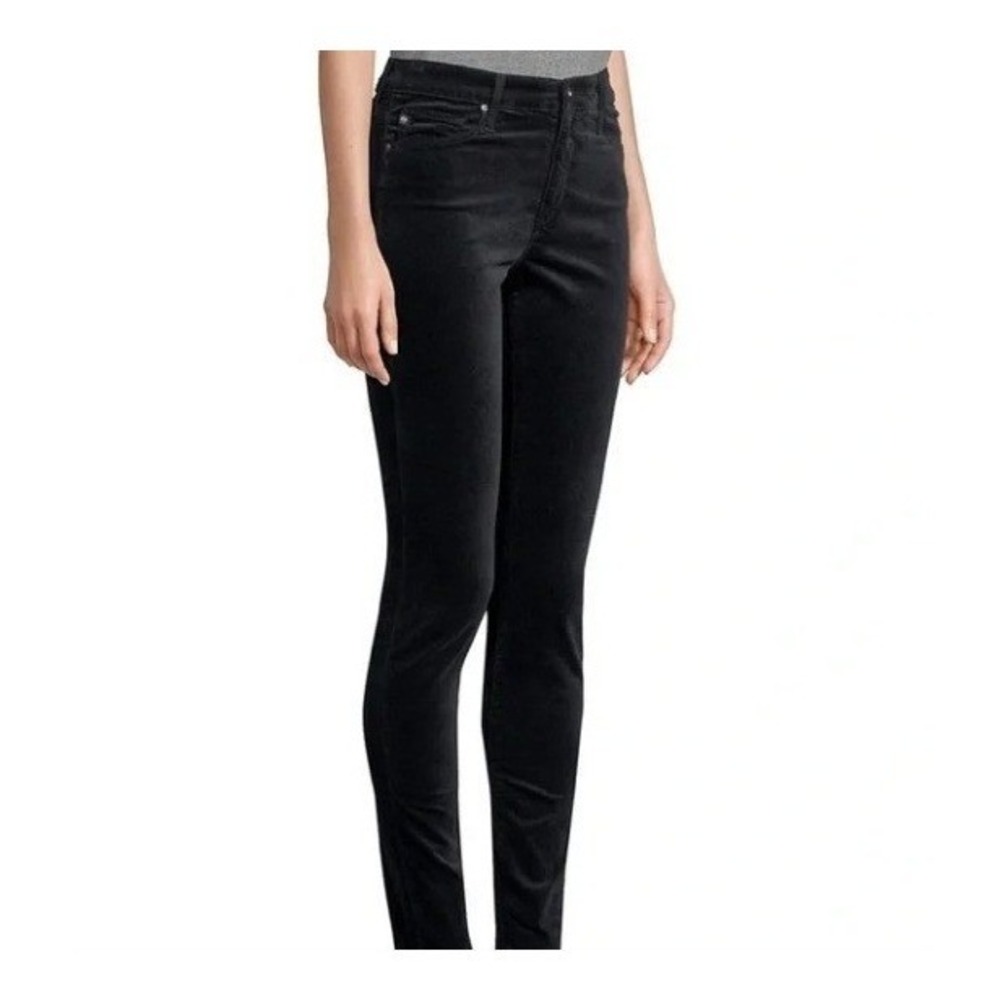 AG Pants Womens 26 Black Farrah High Rise Corduroy‎ Skinny Adriano Goldschmied